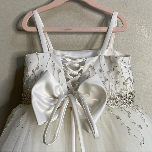 beaded junior bridesmaid dress Kamea Junior Bridesmaid Dress with Beaded Top